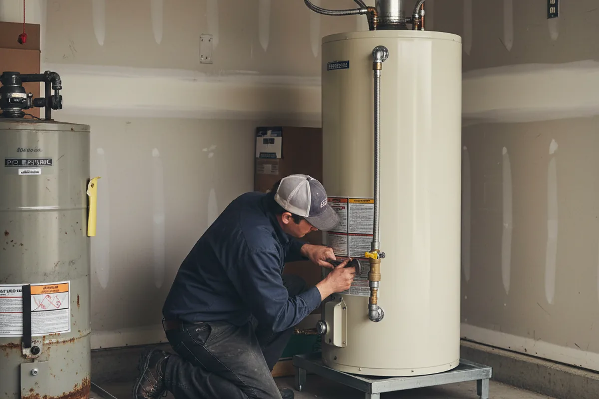 Water heater and shutoff valve replacement in Gibson Island