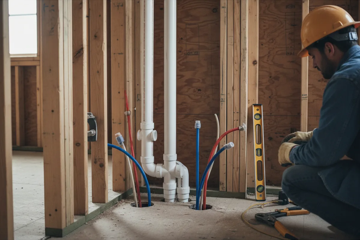 Drain and supply rough-in during Toilet Repair and Installation in Gibson Island